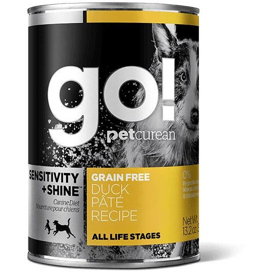 Go! Sensitivity + Shine - Grain-Free Duck Pate Recipe - Canned Dog Food - 13.2 oz., Case of 12