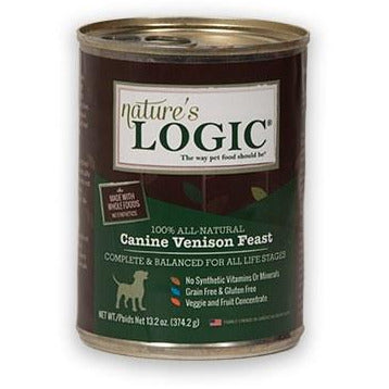 Nature's Logic - Canine Venison Feast - Canned Dog Food - 13.2 oz., Case of 12