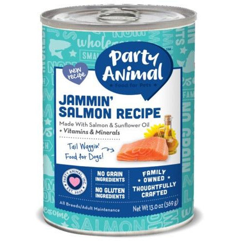 Party Animal - Jammin' Salmon Recipe - Canned Dog Food - 13 Oz., Case of 12