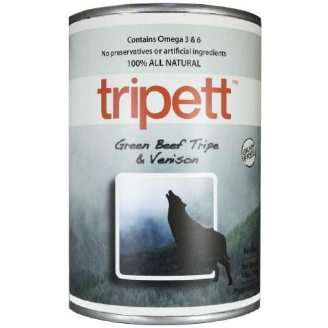 Tripett - Green Beef Tripe & Venison - Canned Dog Food - 13 Oz., Case of 12
