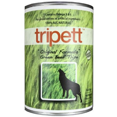 Tripett - Original Formula Green Beef Tripe - Canned Dog Food - 13 oz., Case of 12