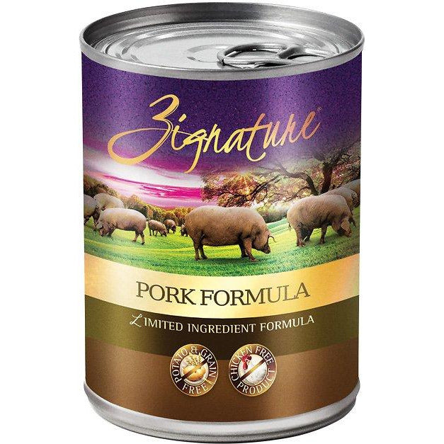 Zignature Pork Limited Ingredient Formula Grain-Free Canned Dog Food, 13-oz, case of 12