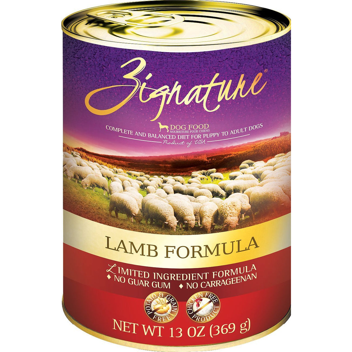 Zignature lamb dog food ingredients on sale