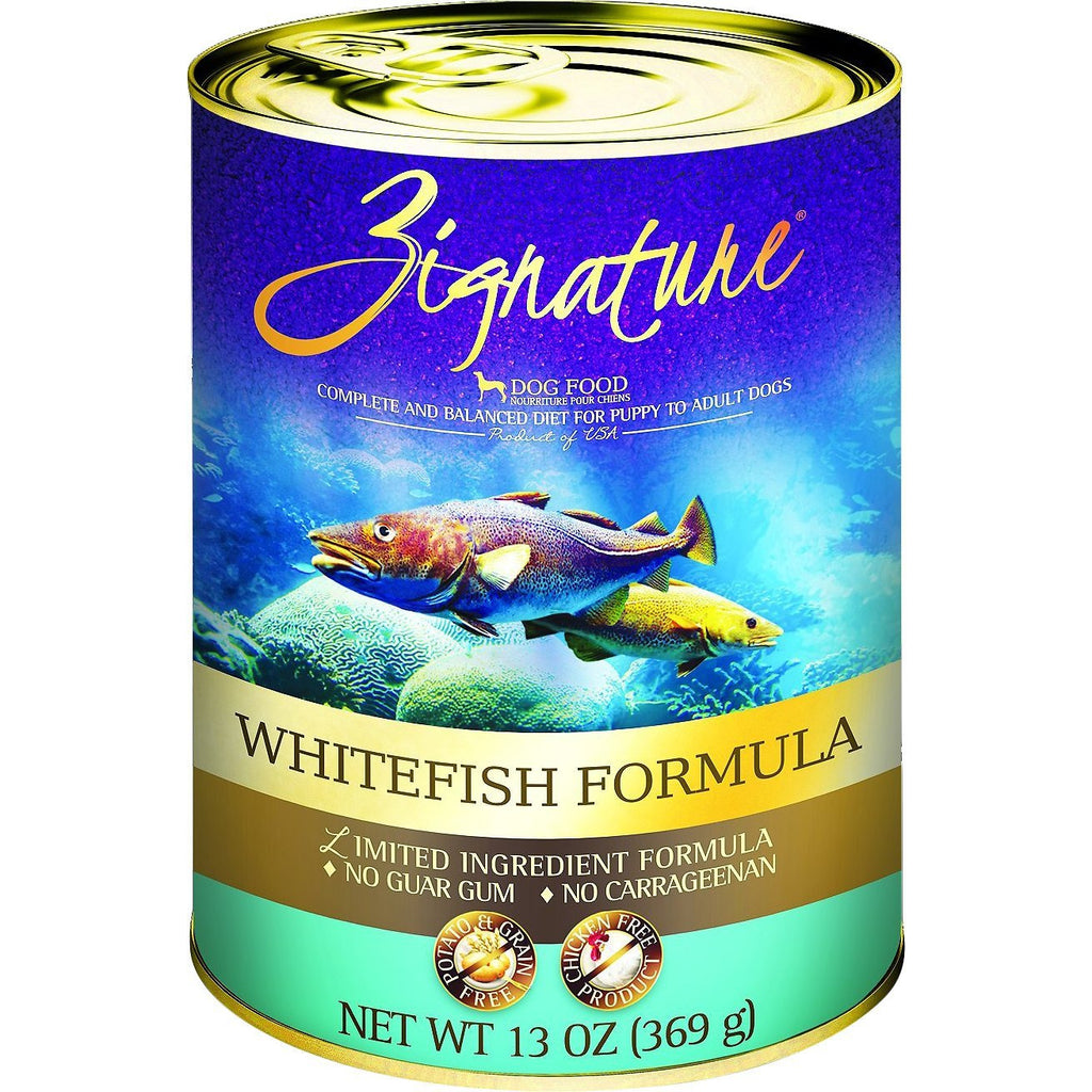 Zignature Whitefish Limited Ingredient Formula Grain-Free Canned Dog Food, 13-oz, case of 12