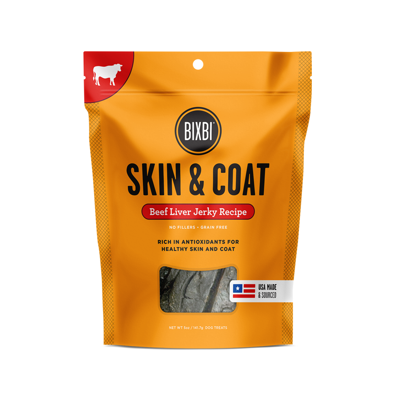 Bixbi Skin & Coat Jerky Treats 5 oz. - Beef