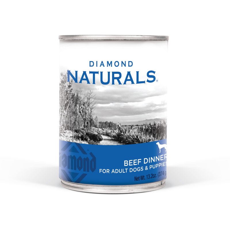 Diamond Naturals - Beef Dinner - Canned Dog Food - 13.2 oz., Case of 12