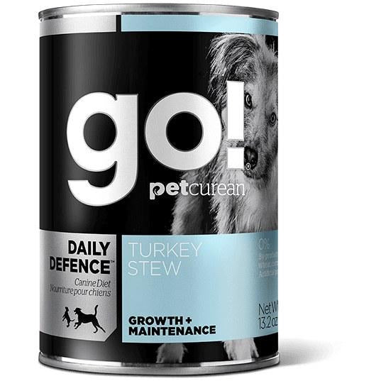 Go Daily Defence Turkey Stew Canned Dog Food 13.2 oz. Case of 12