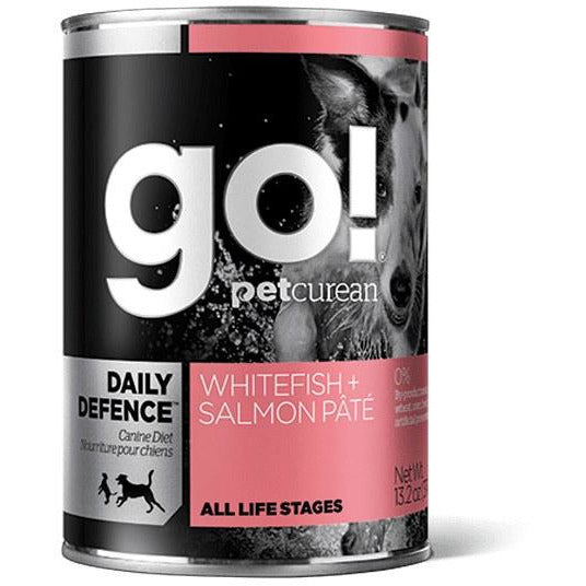 Go! Daily Defence - Whitefish And Salmon Pate Recipe - Canned Dog Food - 13.2 oz., Case of 12