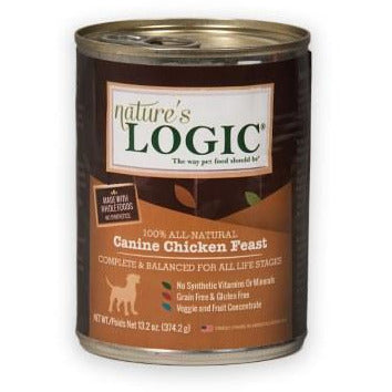 Nature's Logic - Canine Chicken Feast - Canned Dog Food - 13.2 oz., Case of 12