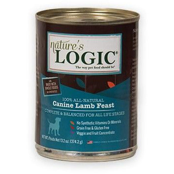 Nature's Logic - Canine Lamb Feast - Canned Dog Food - 13.2 oz., Case of 12