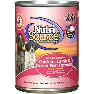 NutriSource - Chicken, Lamb & Ocean Fish - Canned Dog Food - 13 Oz., Case of 12