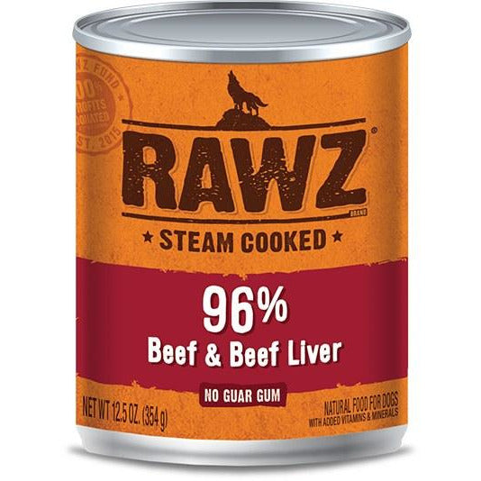 Rawz 96 Beef Beef Liver Canned Dog Food 12.5 oz. Case of