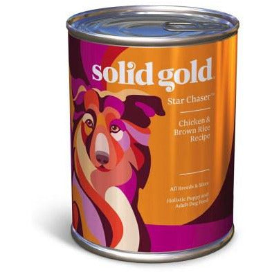 Solid Gold Star Chaser Chicken Brown Rice Canned Dog Food 13.2 oz. Case of 12