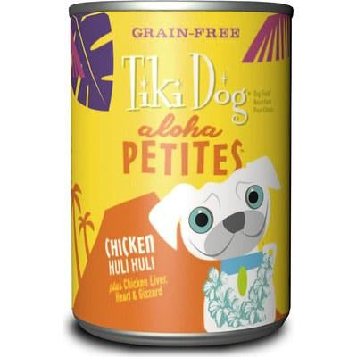 Tiki Dog Aloha Petites - Chicken Huli Huli - Canned Dog Food - 3.5 Oz. & 9 Oz., Case of 12