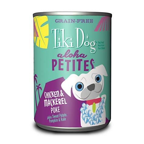 Tiki Dog Aloha Petites - Chicken & Mackerel Poke - Canned Dog Food - 3.5 Oz. & 9 Oz., Case of 12