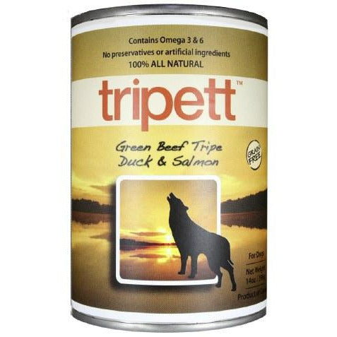 Tripett - Green Beef Tripe, Duck, & Salmon - Canned Dog Food - 13 oz., Case of 12