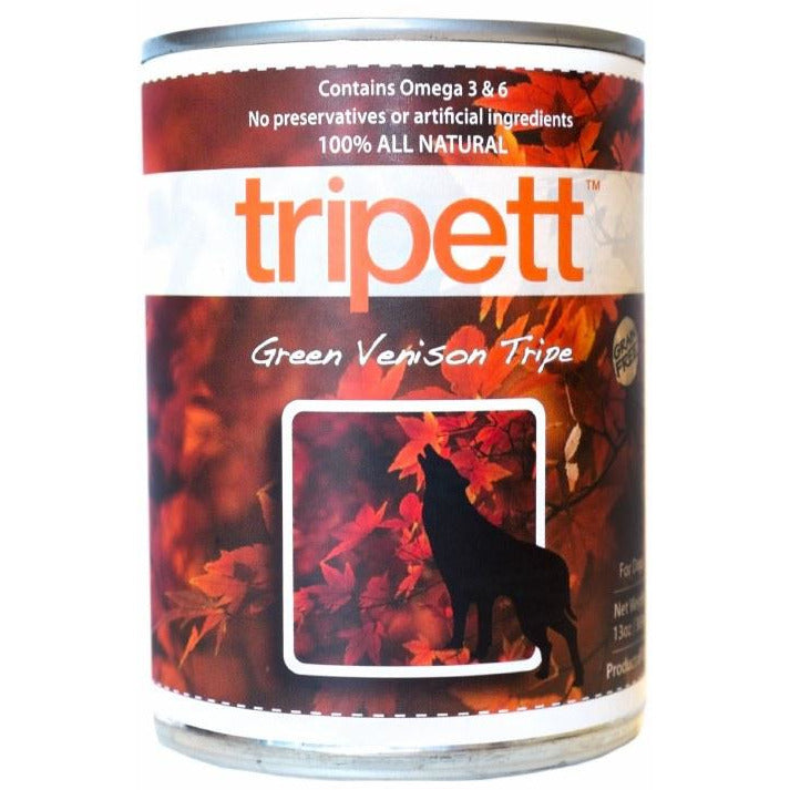 Tripett - Green Venison Tripe - Canned Dog Food - 13 Oz., Case of 12