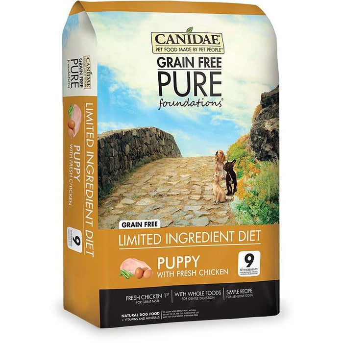 CANIDAE Grain-Free PURE Foundations Puppy Formula with Chicken Limited Ingredient Diet Dry Dog Food