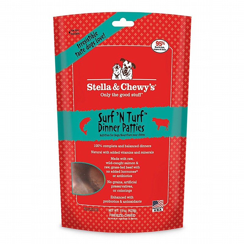 Stella and Chewy's Surf & Turf Dinner Patties Freeze Dried Dog Food